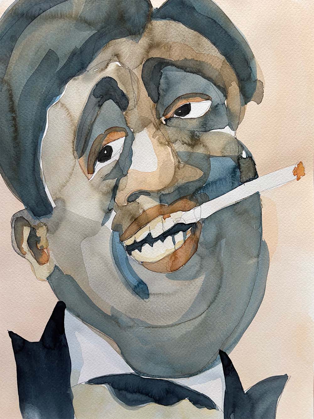 BB King watercolor painting